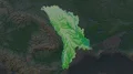 Moldova and capital circled and zoomed. Physical 4k or 4k+ Resolution