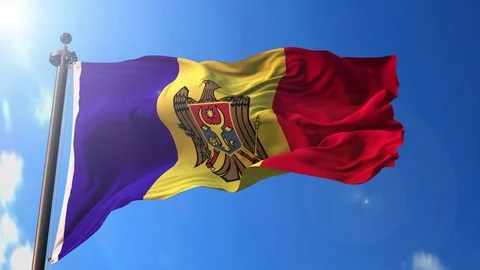 Moldova animated flag pack in 3D and green screen Stock Footage 119932542