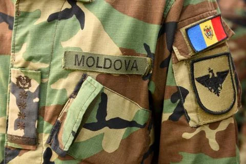 Moldova army uniform patch flag. Moldova Army Stockfoto's