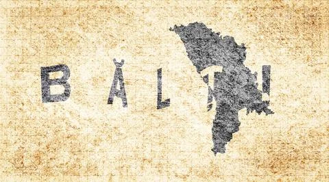 Moldova Balti Typography Map Stock Illustration