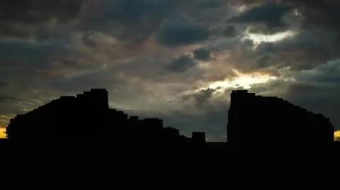 Moldova Chisinau Gates sunset clouds Stock Footage 10610562