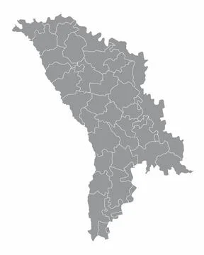 Moldova districts map Stock Illustration