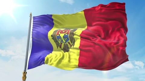 Moldova Flag 4K Stock Footage 343591213