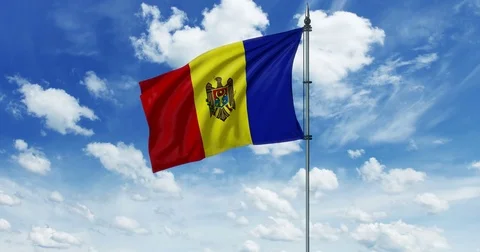 Moldova flag animation, alpha channel Stock Footage 79604468