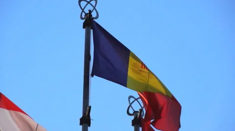Moldova flag on the background of sky Stockbeeldmateriaal 68743816
