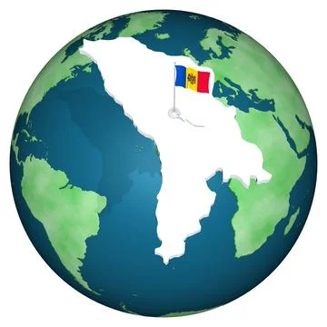 Moldova flag background world - 3D illustration. 스톡 일러스트