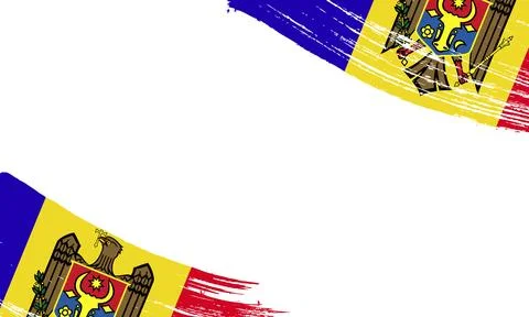 Moldova Flag with Brush Stroke Effect, Grunge brush stroke. Watercolor pain.. Stock Illustration
