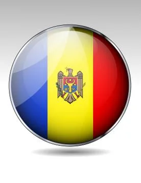 Moldova flag button Stock Illustration