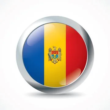 Moldova flag button Stock Illustration