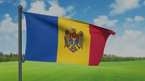 Moldova Flag Stock Footage 153254616