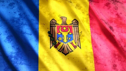 Moldova Flag Grunge Stock Footage 123781524
