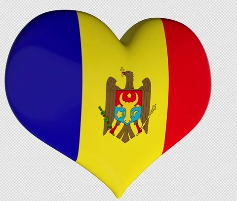 Moldova Flag Heart Turning Vídeos de archivo 143636631