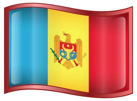 Moldova flag icon. Stock Illustration