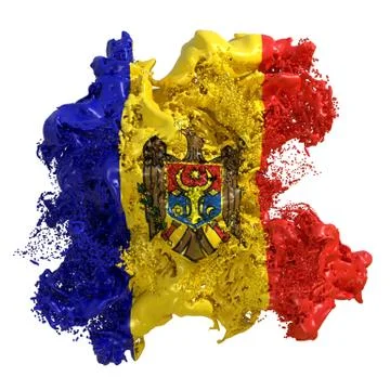 Moldova flag liquid Stock Illustration