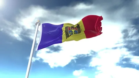Moldova Flag Loop 4K Stock Footage 343591201