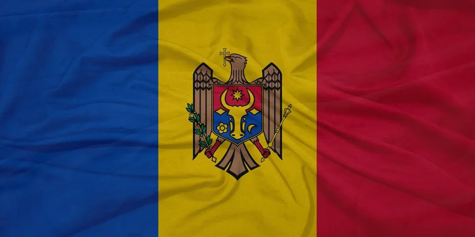 Moldova Flag moving in wind イラスト素材