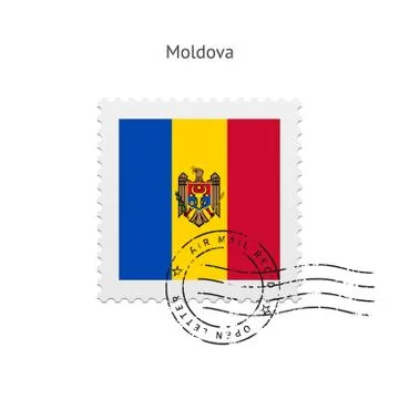 Moldova Flag Postage Stamp. Stockillustratie