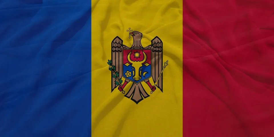 Moldova    Flag textile wave view Stock Illustration