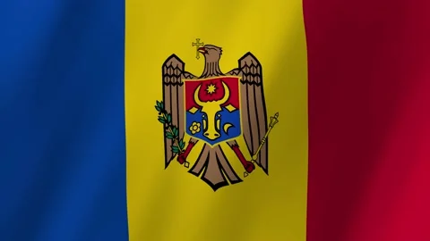 Moldova flag waving animation Stock Footage 221661711