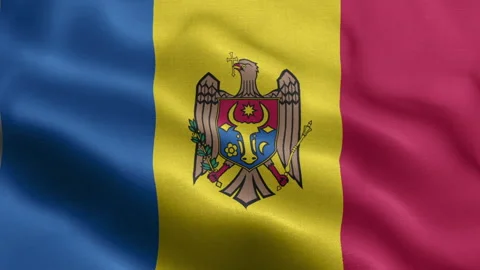 Moldova Flag Waving Animation | Realistic 3D National Flag Loop 4K Stock Footage 344823181