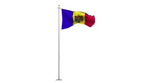 Moldova flag waving looping with transparent background. Stock Footage 324801597