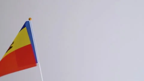 Moldova flag waving on white background. Moldovan national flag in slow motion. Stock Footage 333611071