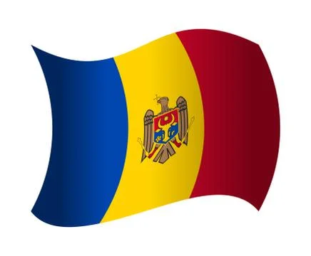 Moldova flag waving in the wind Stock Illustration