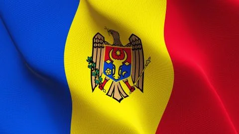 Moldova flag waving on wind. Stock Illustration