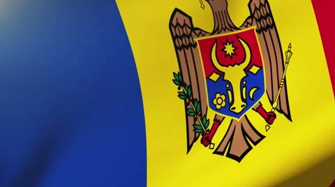 Moldova flag waving in the wind. Looping sun rises style.  Animation loop Stock Footage 47976293