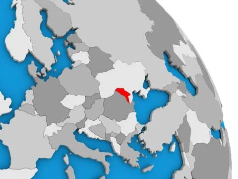 Moldova on globe Stock Illustration