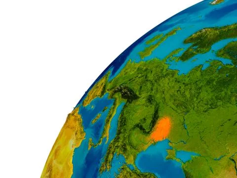 Moldova on globe Stock Illustration