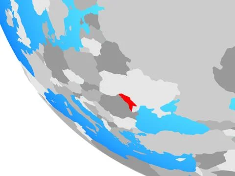 Moldova on globe Stock Illustration