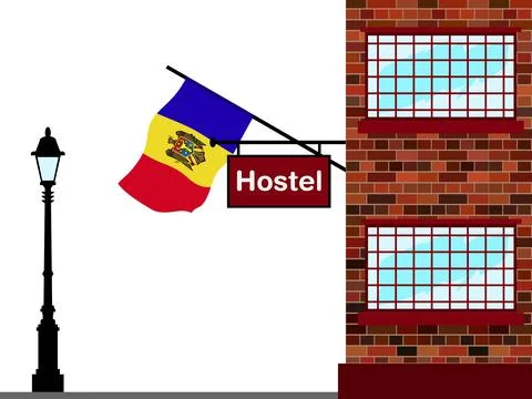 Moldova Hostels Vector Illustration Stock Illustration
