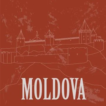 Moldova landmarks. Retro styled image Illustrazione stock