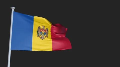 Moldova - Loopable 3D flag animation with Alpha Channel and Transparency for  스톡 동영상 91466703
