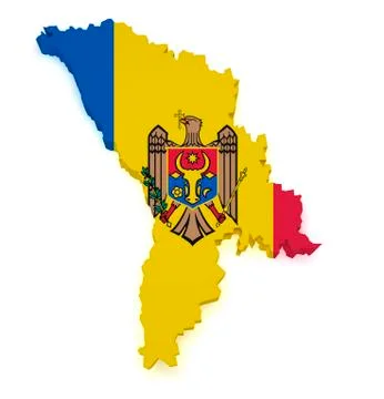 Moldova map 3d shape Stock Illustration