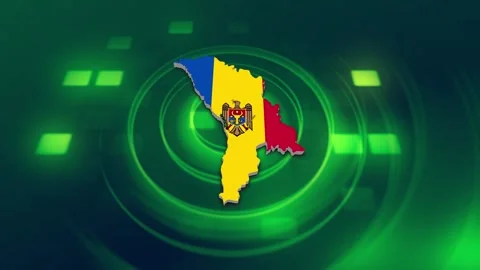 Moldova Map and Flag Background Stock Footage 344029098