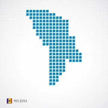 Moldova map and flag icon Illustrazione stock