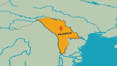 Moldova Map Animation Locator Zoom 4K Motion Graphic Stock Footage 340223660