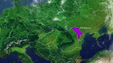 MOLDOVA Map With Borders Stock Footage 318676823