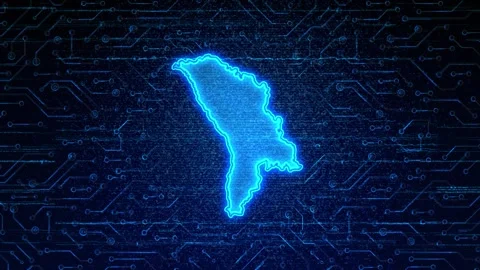 Moldova Map Digital Technology Opener Stock Footage 335081611
