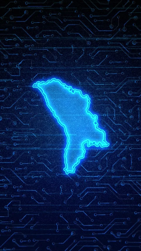 Moldova Map Digital Technology Opener Video stock 336313246