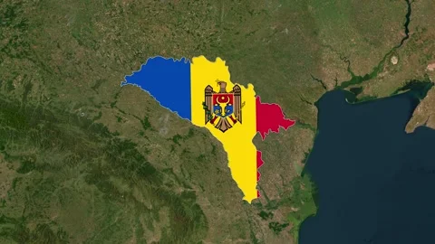 Moldova Map with flag animation Vídeo Stock 309415637