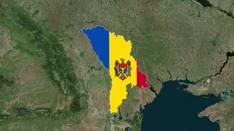 Moldova Map With Flag Animation Zoom Vídeos de archivo 310789605