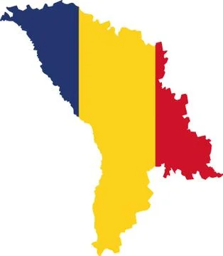 Moldova map with flag Stock Illustration