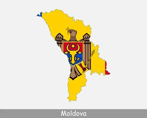 Moldova Map Flag 库存插图