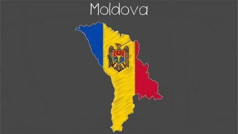 Moldova map-flag illustration Stock Illustration