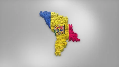 Moldova Map with Flag Intro Background Stock Footage 315163220