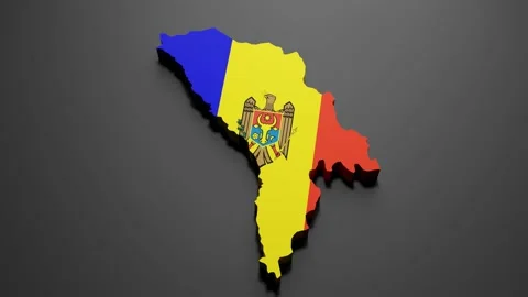 Moldova map in Moldovan flag colors Stock Footage 171369374