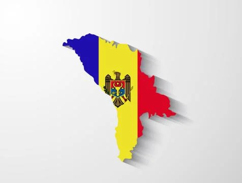 Moldova map with shadow effect Stock Illustration